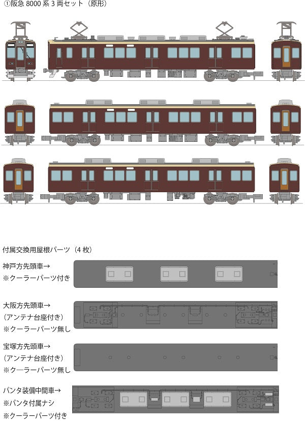 鉄道コレクション阪急8000系初期車①原形3両セット – HANKYU DENSHA SHOP